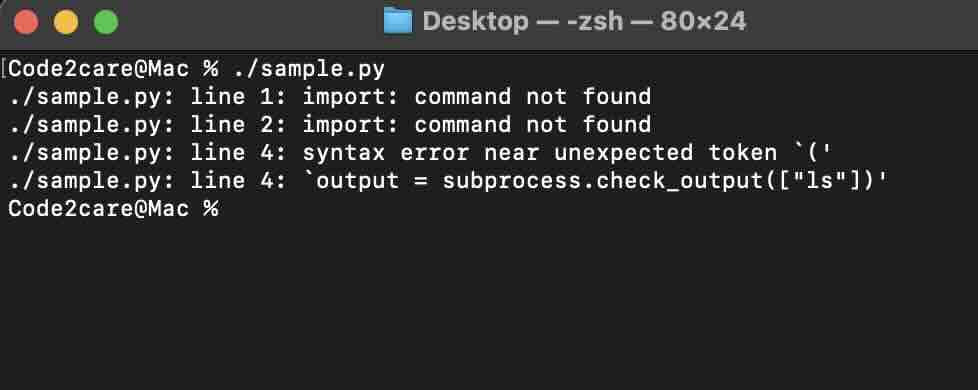 line 1 - import - command not found